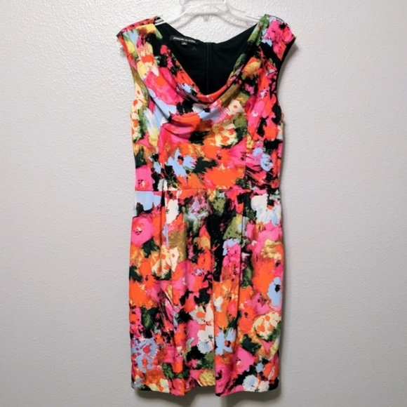 Jones Wear Floral Drape Cap Sleeve Spring Dress - Picture 3 of 7